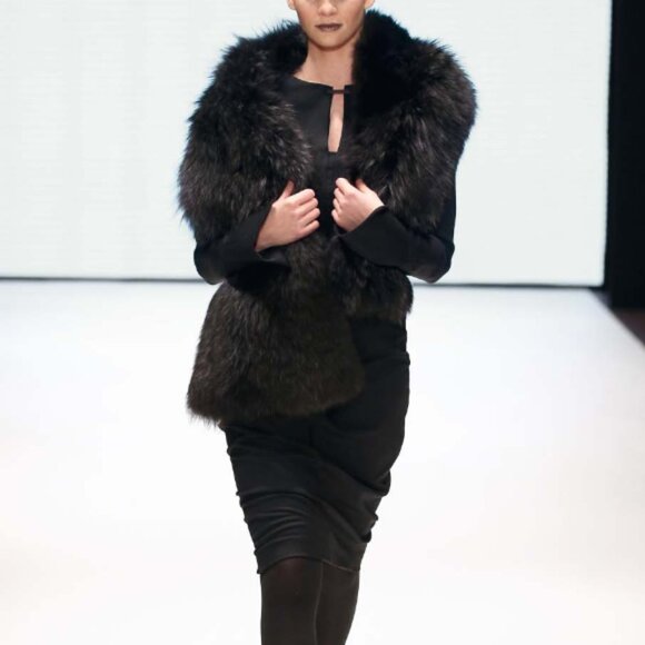 Annette Gortz Calla Black Long Sleeve Shift Dress - Picture 1 of 11